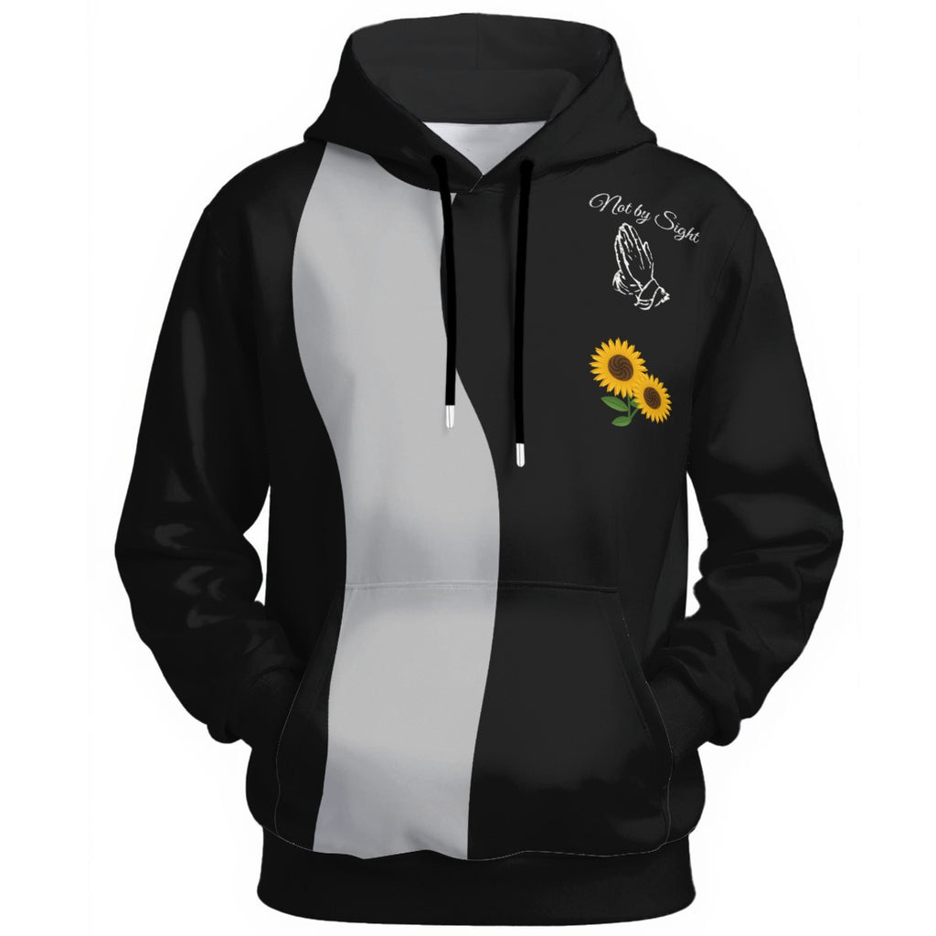Not By Sight Two-Tone Sunflower Hoodie | Black/Grey