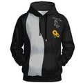 Not By Sight Two-Tone Sunflower Hoodie | Black/Grey