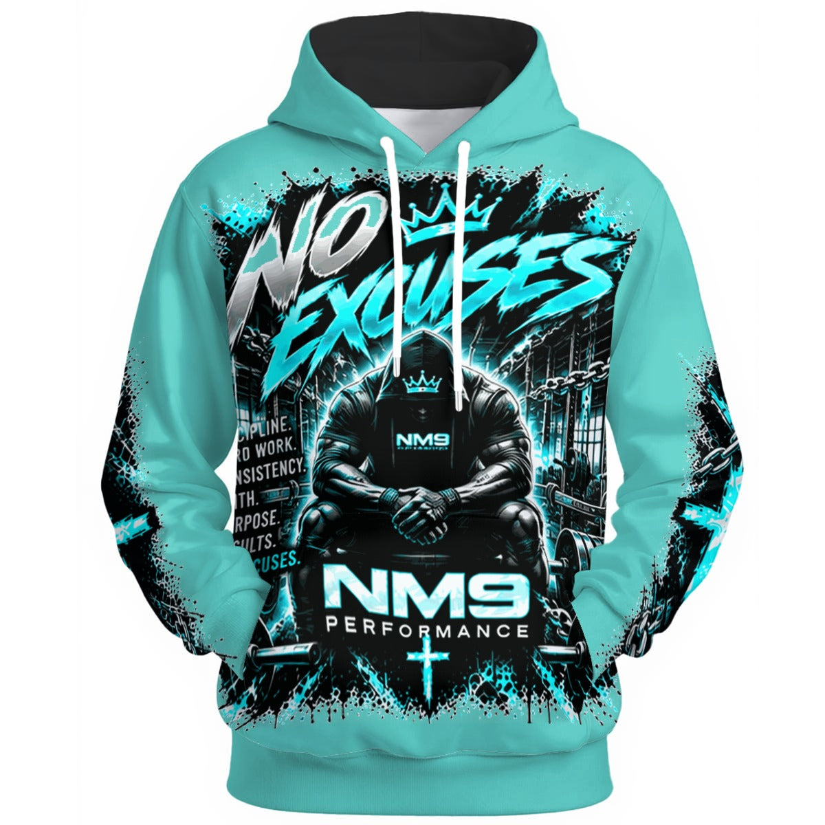 NM9 Ice Collection Hoodie | No Excuses Series | Ice Teal