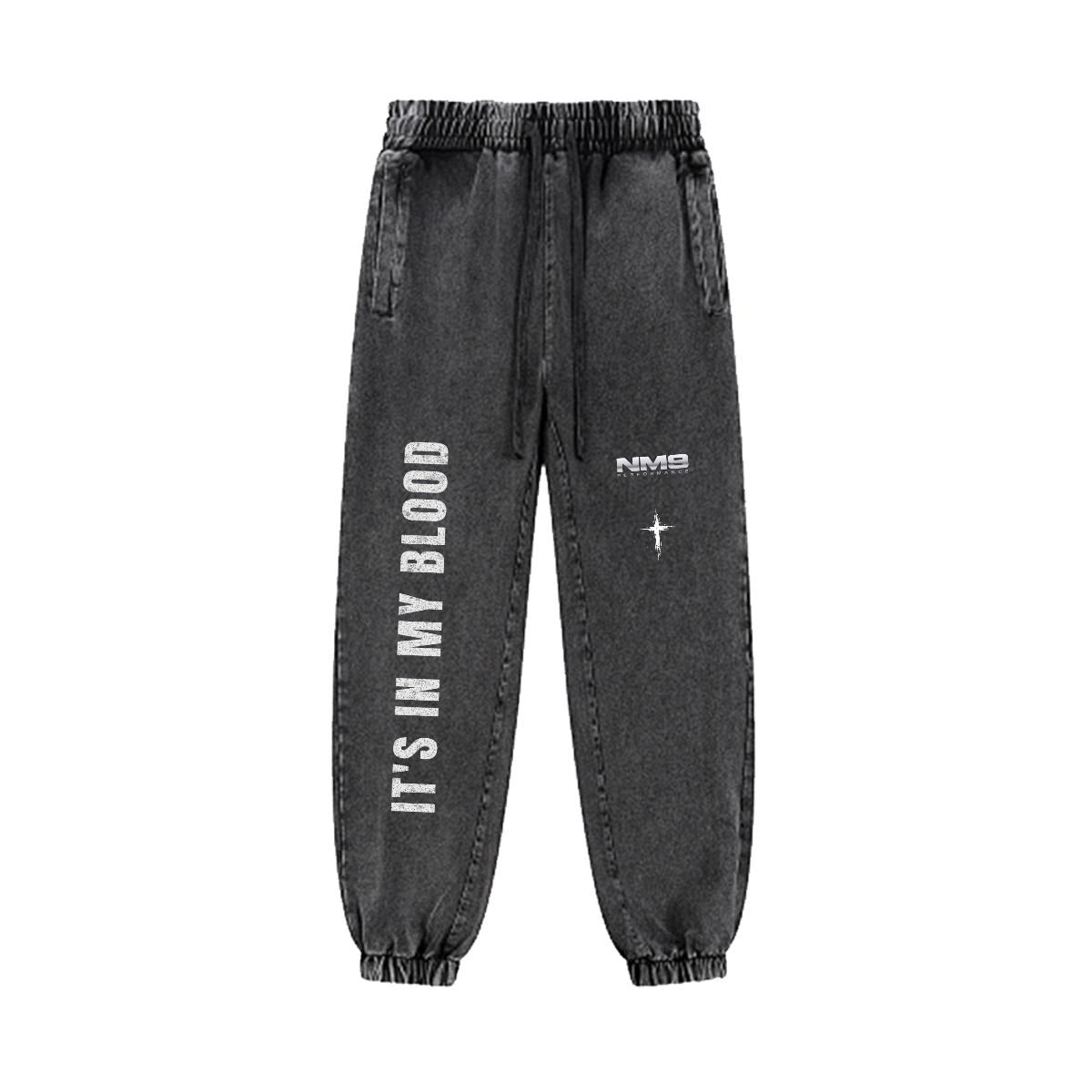 NM9 Hellfire Collection Heavyweight Joggers | It's In My Blood | Black