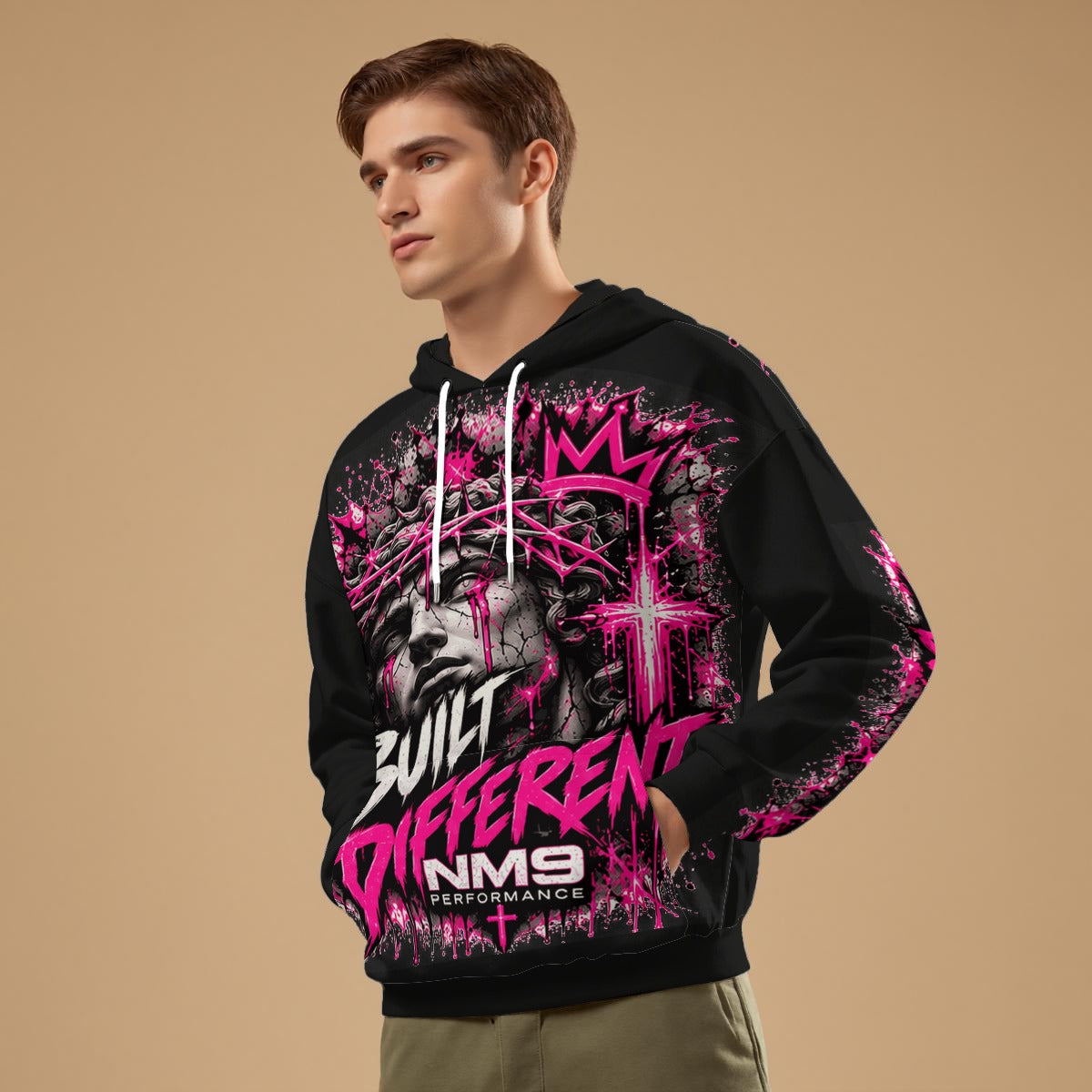 NM9 Pink Collection Hoodie | Built Different | Black