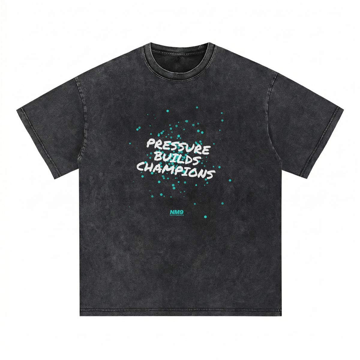 NM9 Ice Collection Heavyweight Tee | Pressure Builds Champions | Black