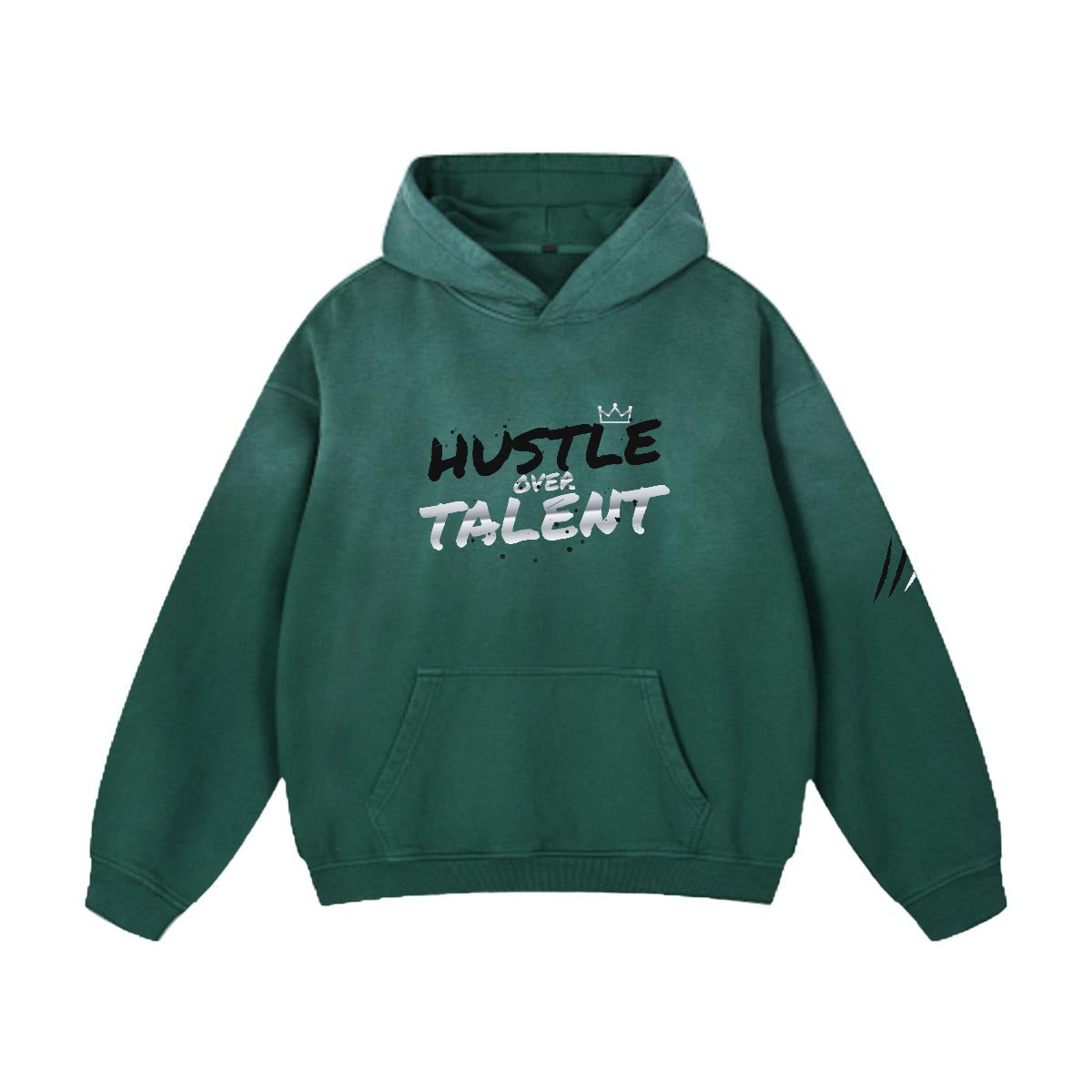 NM9 Heavyweight Hoodie | Hustle Over Talent | Olive / Black / Chrome