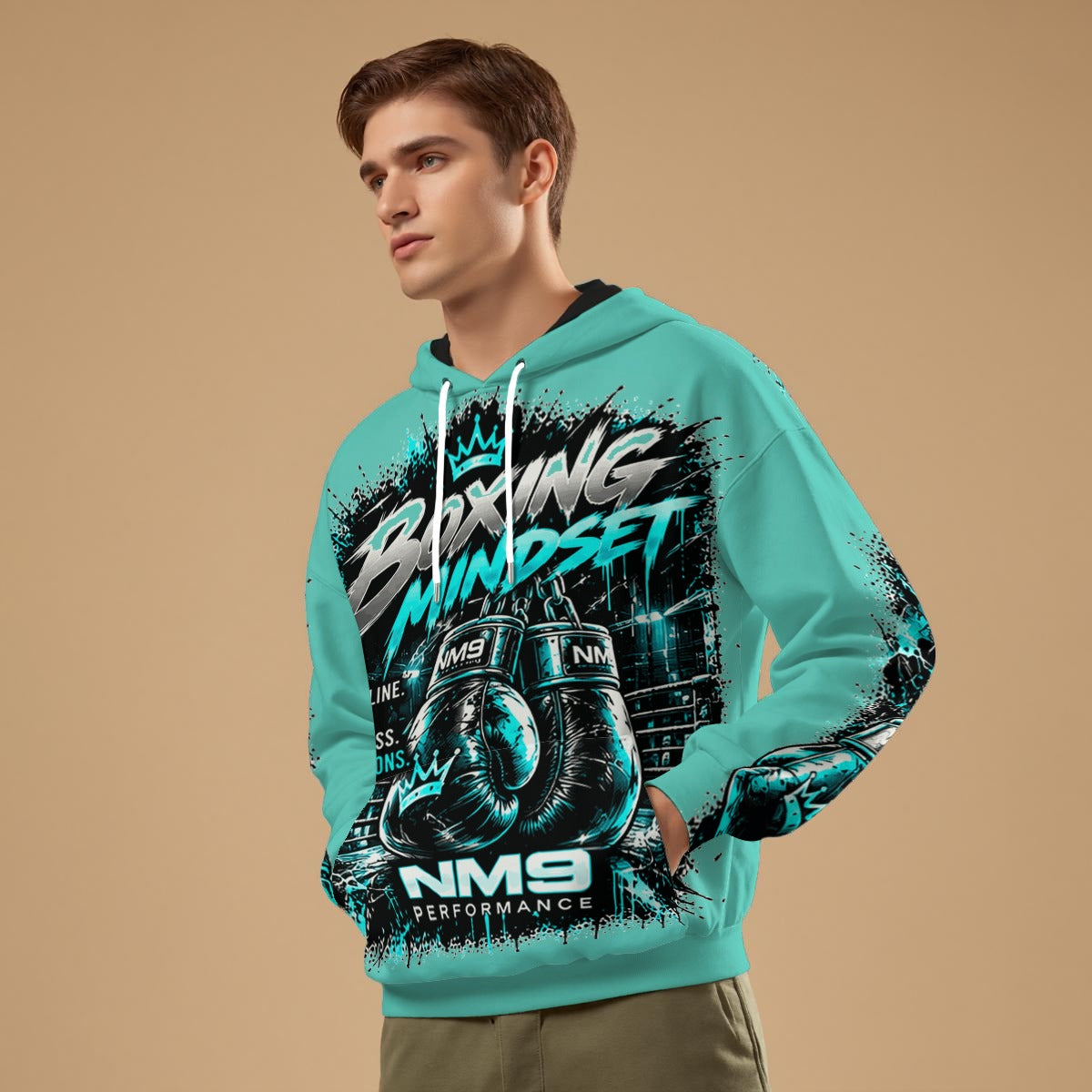 NM9 Ice Collection Hoodie | Boxing Mindset Series | Ice Teal