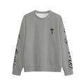 Not By Sight Crewneck | Cross + Sleeve Script | Heather Grey