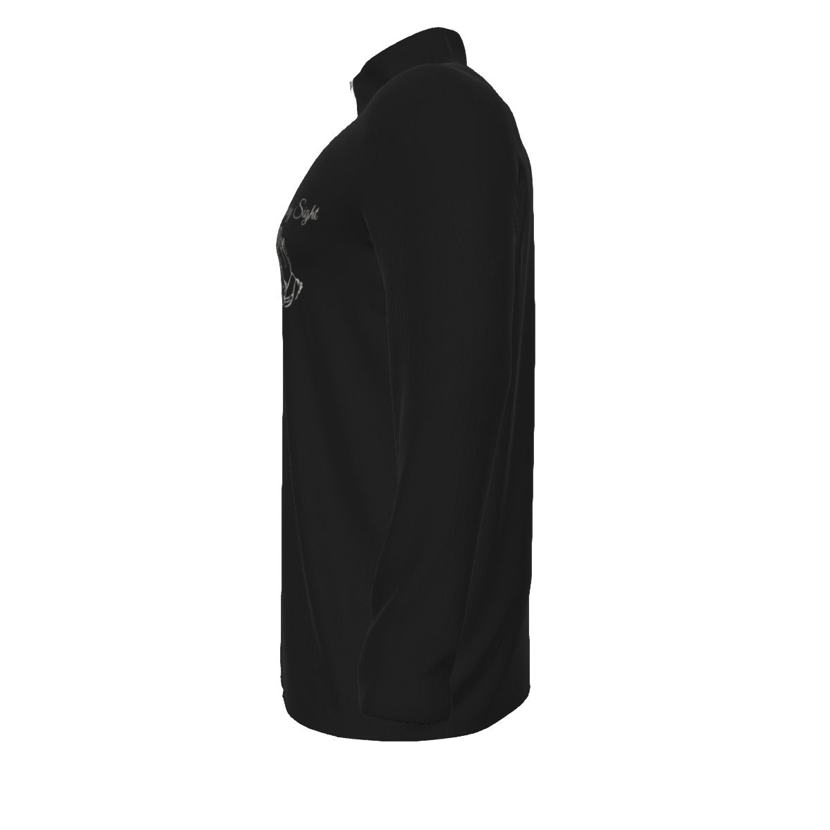 Not By Sight Quarter Zip | Script + Hands | Black