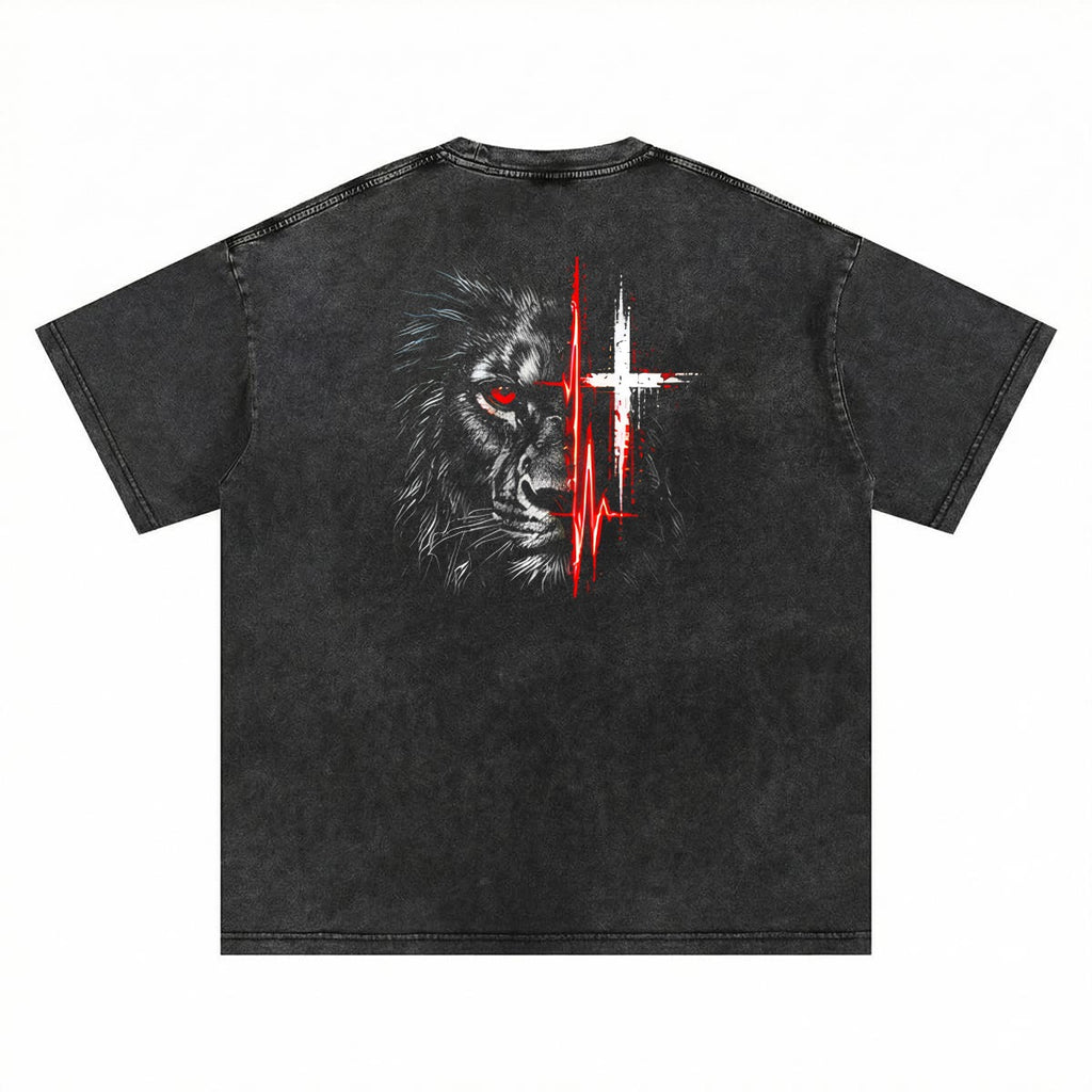 NM9 Bloodline Collection Heavyweight Tee | Lion Heartbeat | Black