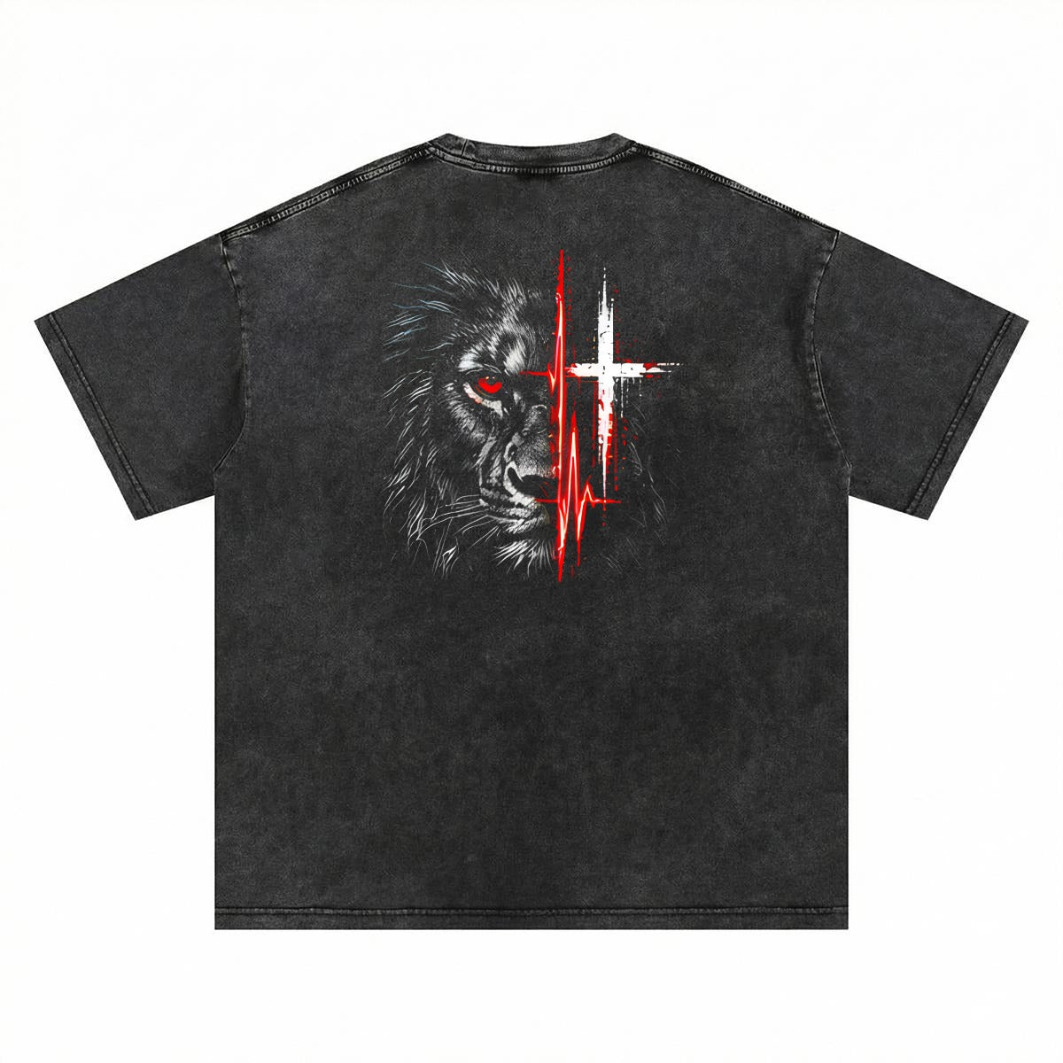 NM9 Bloodline Collection Heavyweight Tee | Lion Heartbeat | Black