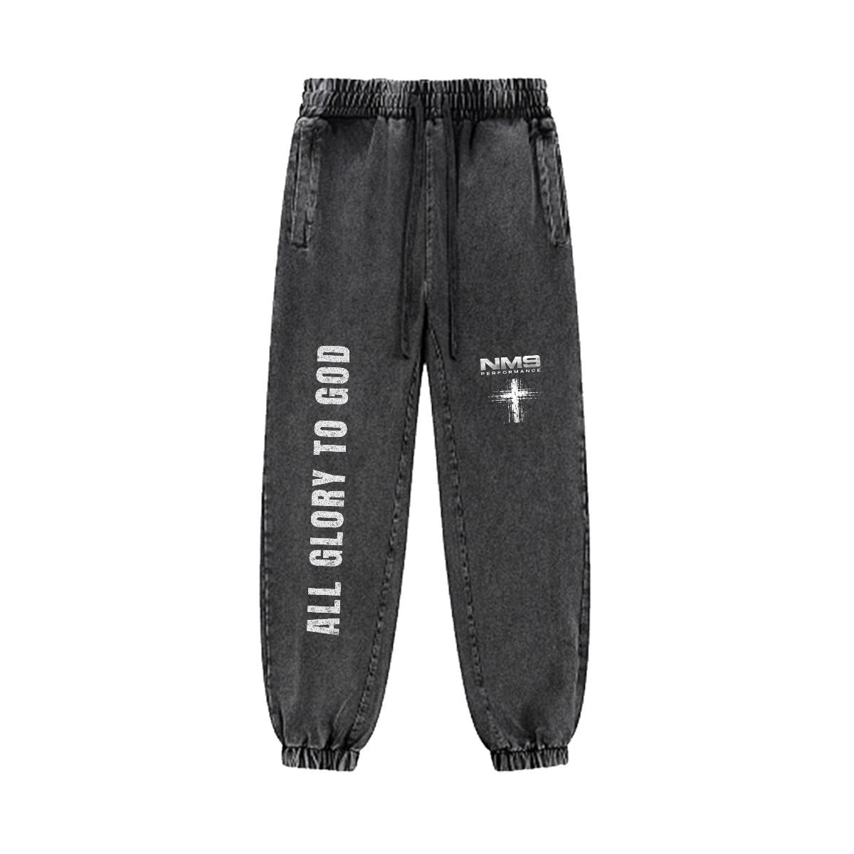 NM9 Signature Series Heavyweight Joggers | All Glory To God | Black