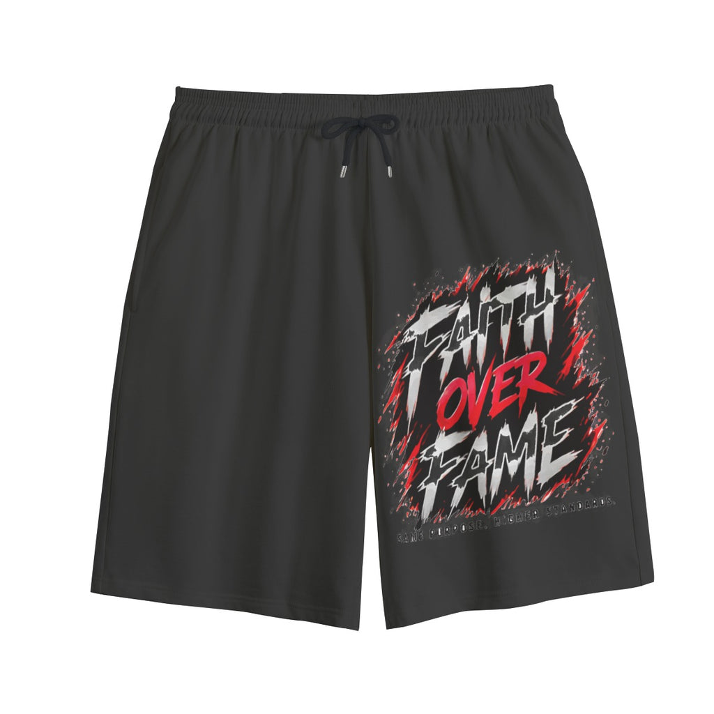 NM9 Executive Collection Sweat Shorts | Faith Over Fame | Black