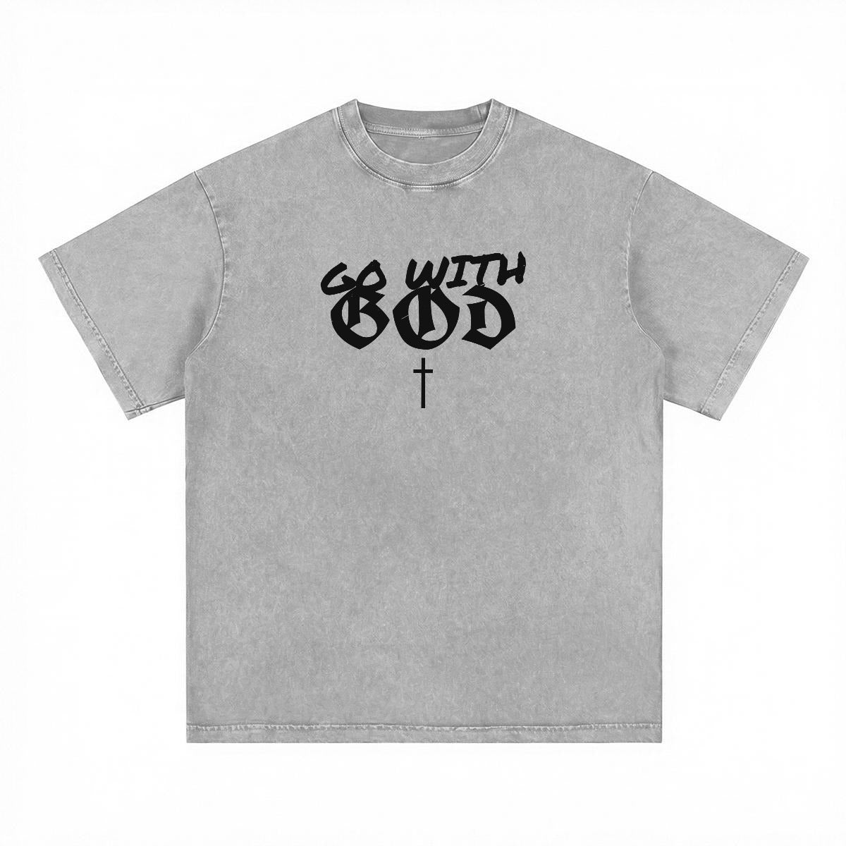NM9 Heavyweight Tee | Go With God | Charcoal / Black