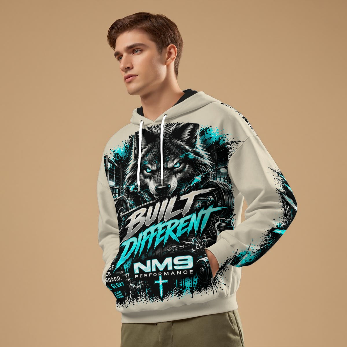 NM9 Ice Collection Hoodie | Built Different Leader Of The Pack | Bone