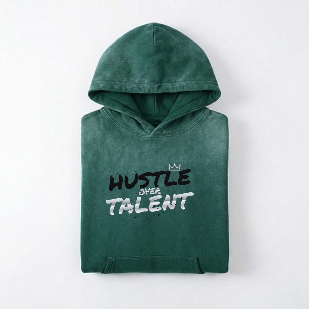 NM9 Heavyweight Hoodie | Hustle Over Talent | Olive / Black / Chrome