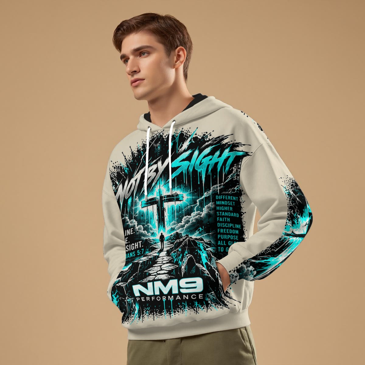 NM9 Ice Collection Hoodie | Not By Sight Series | Bone