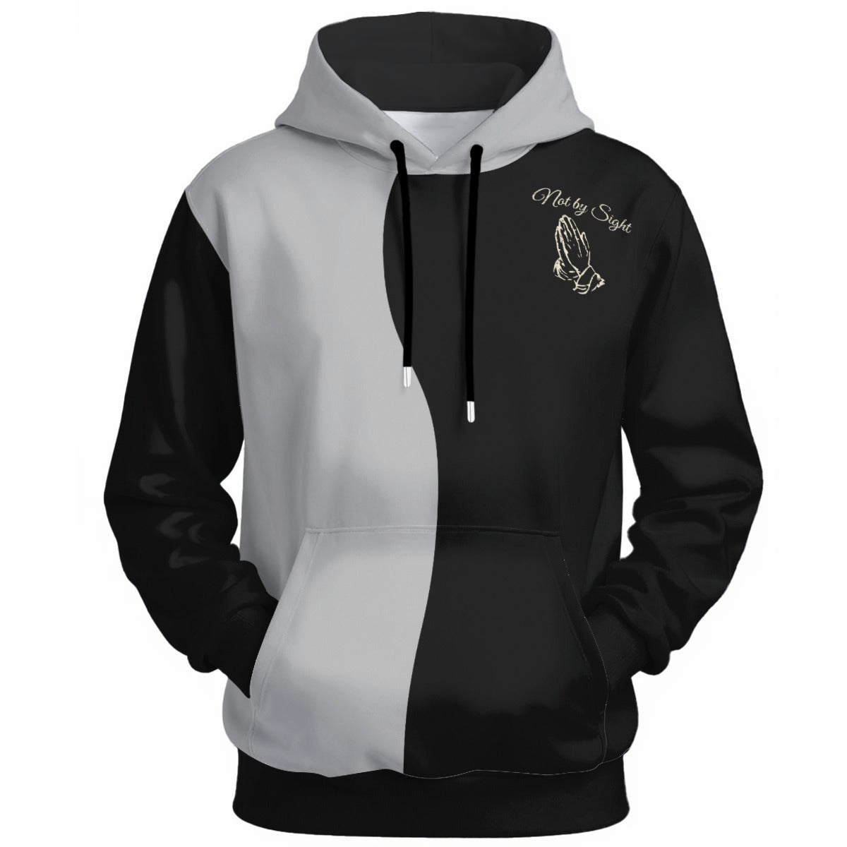 Not By Sight Two-Tone Wave Hoodie | Black/Grey