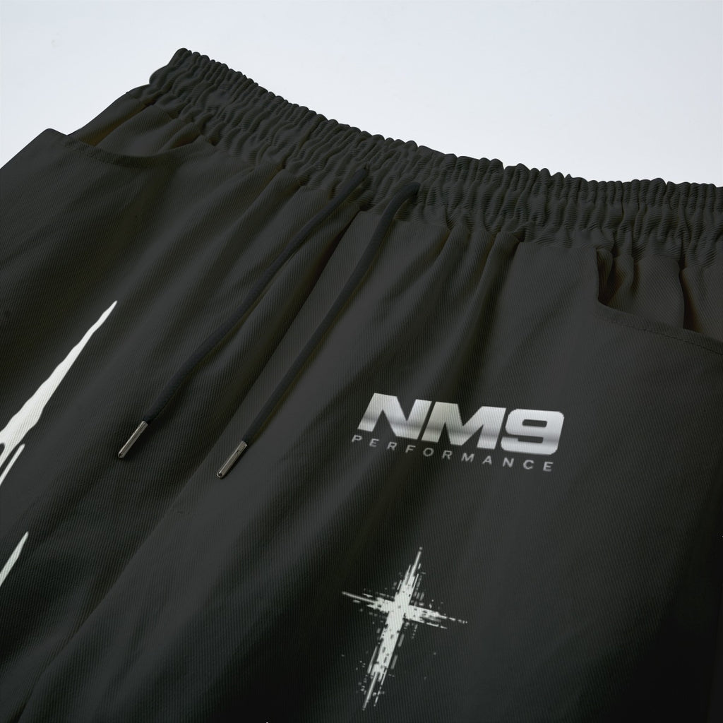 NM9 Hellfire Collection Open Hem Sweatpants | It's In My Blood | Black