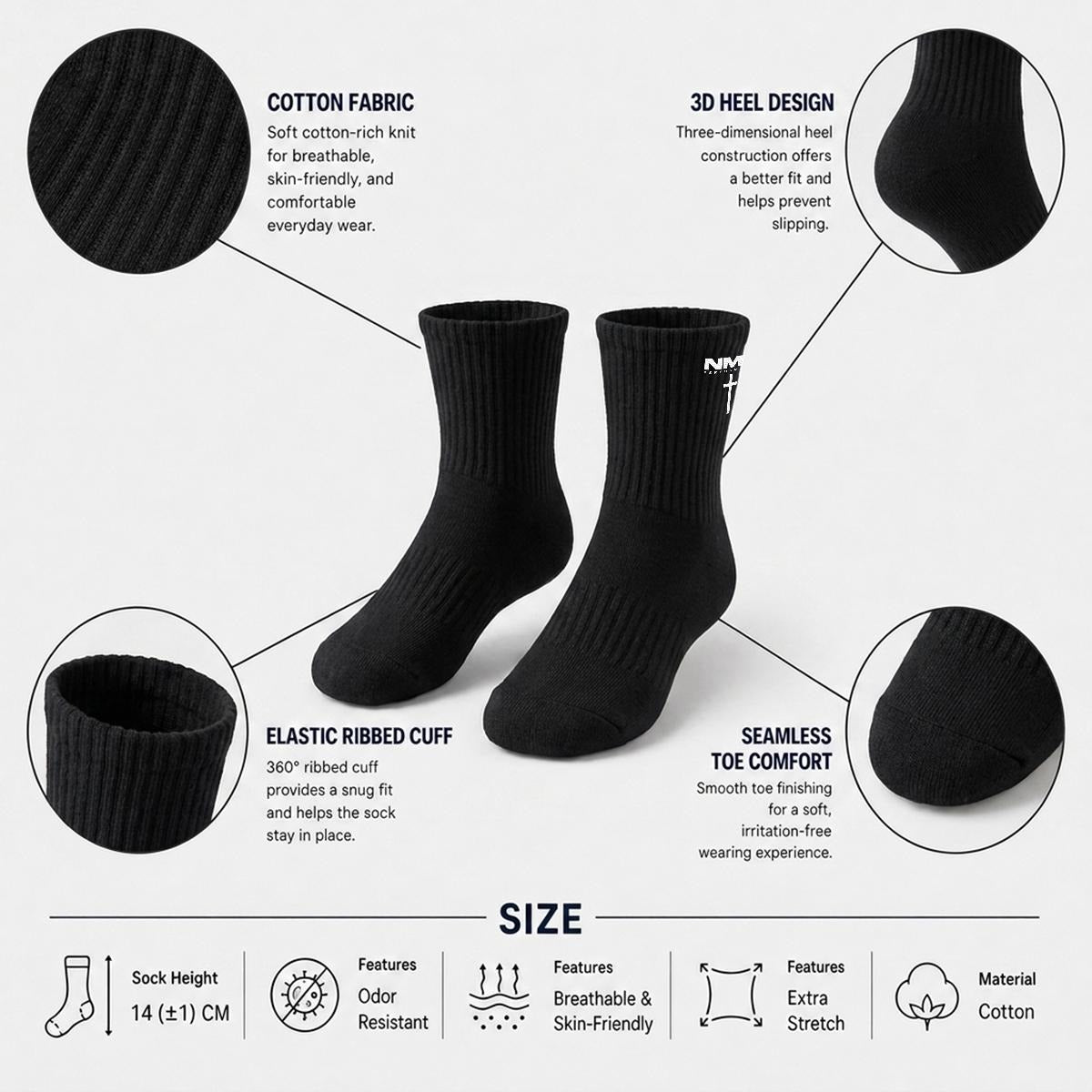 NM9 Low Socks | Black