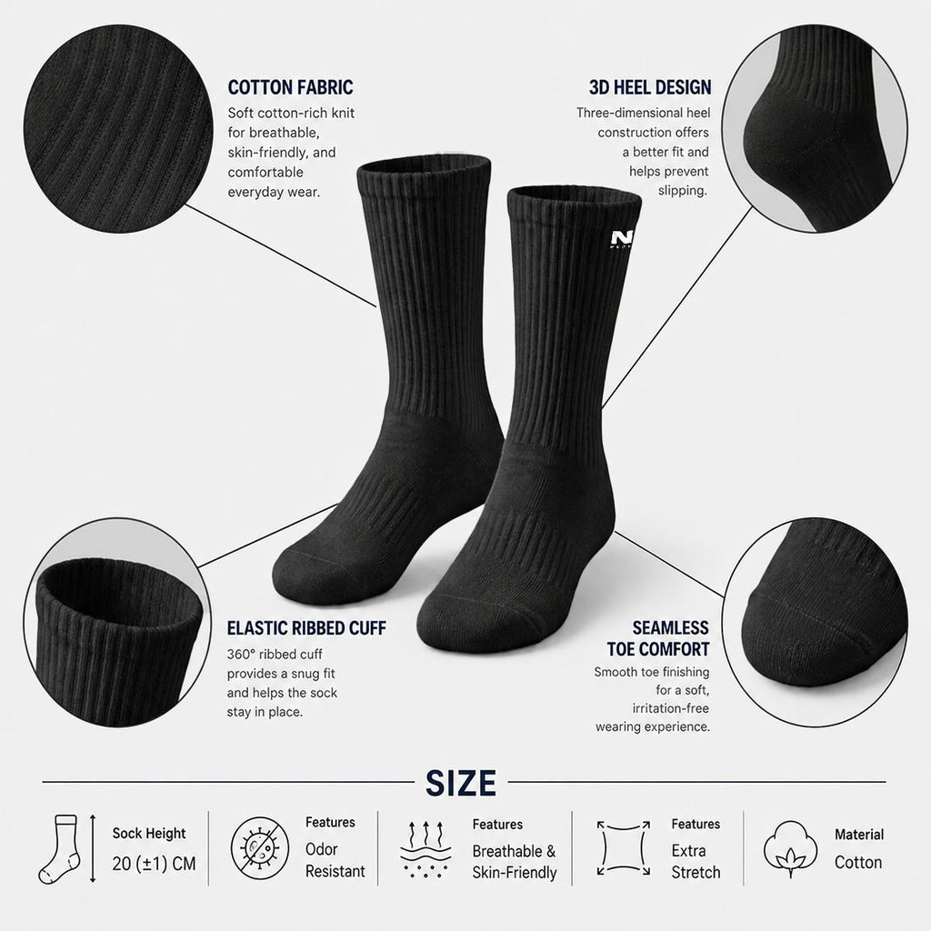NM9 Crew Socks | Black