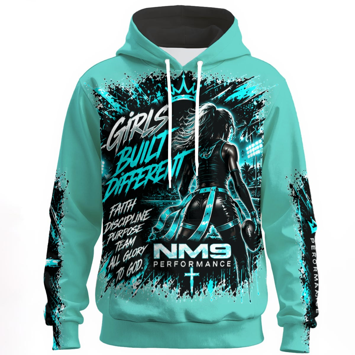 NM9 Ice Collection Hoodie | Girls Built Different | Ice Teal