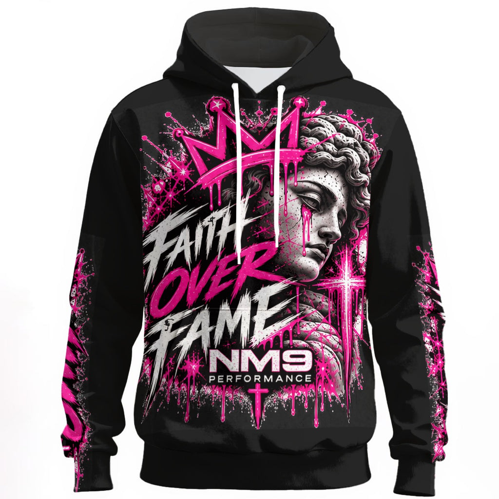 NM9 Pink Collection Hoodie | Faith Over Fame | Black