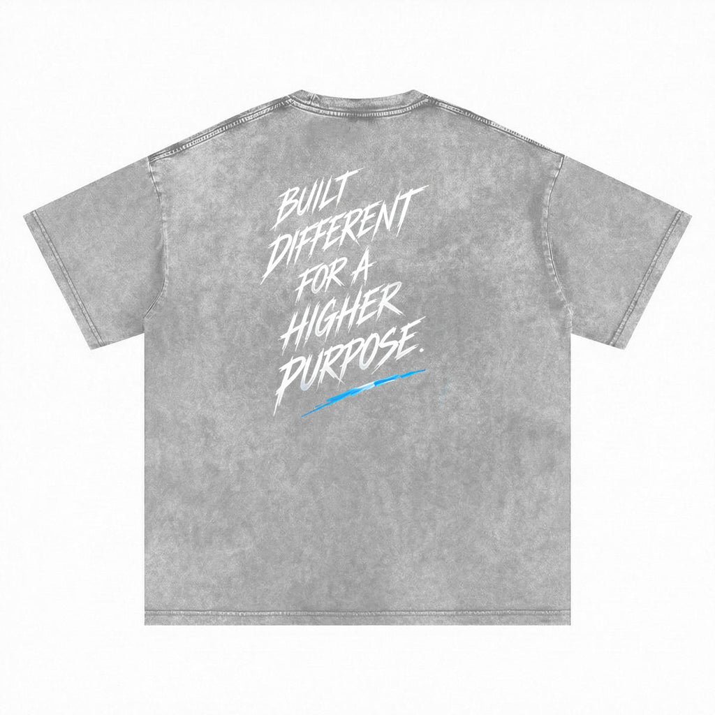 NM9 Signature Series Heavyweight Tee | Built Different For A Higher Purpose | Grey