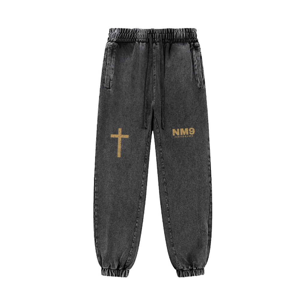 God's Plan Heavyweight Joggers | NM9 Hip + Cross Hem | Black