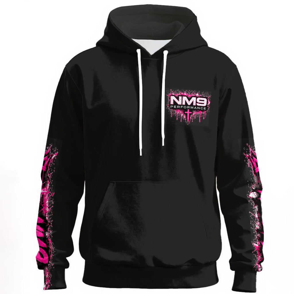 NM9 Pink Collection Hoodie | Not By Sight Chest | Black