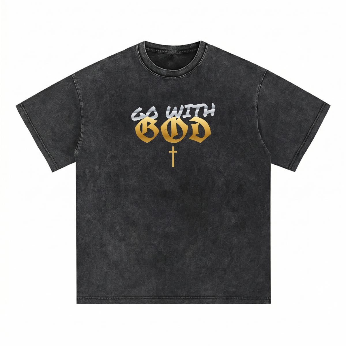 NM9 Heavyweight Tee | Go With God | Black / Gold