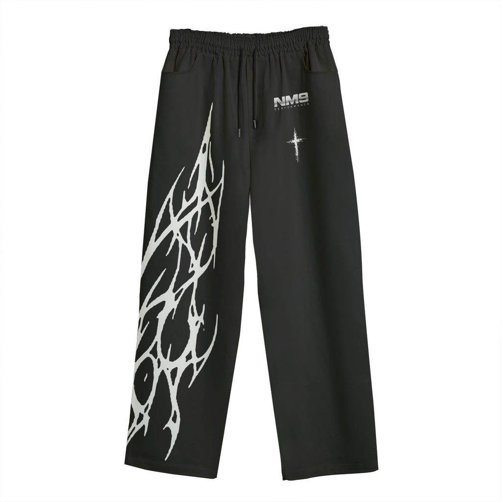 NM9 Hellfire Collection Open Hem Sweatpants | It's In My Blood | Black