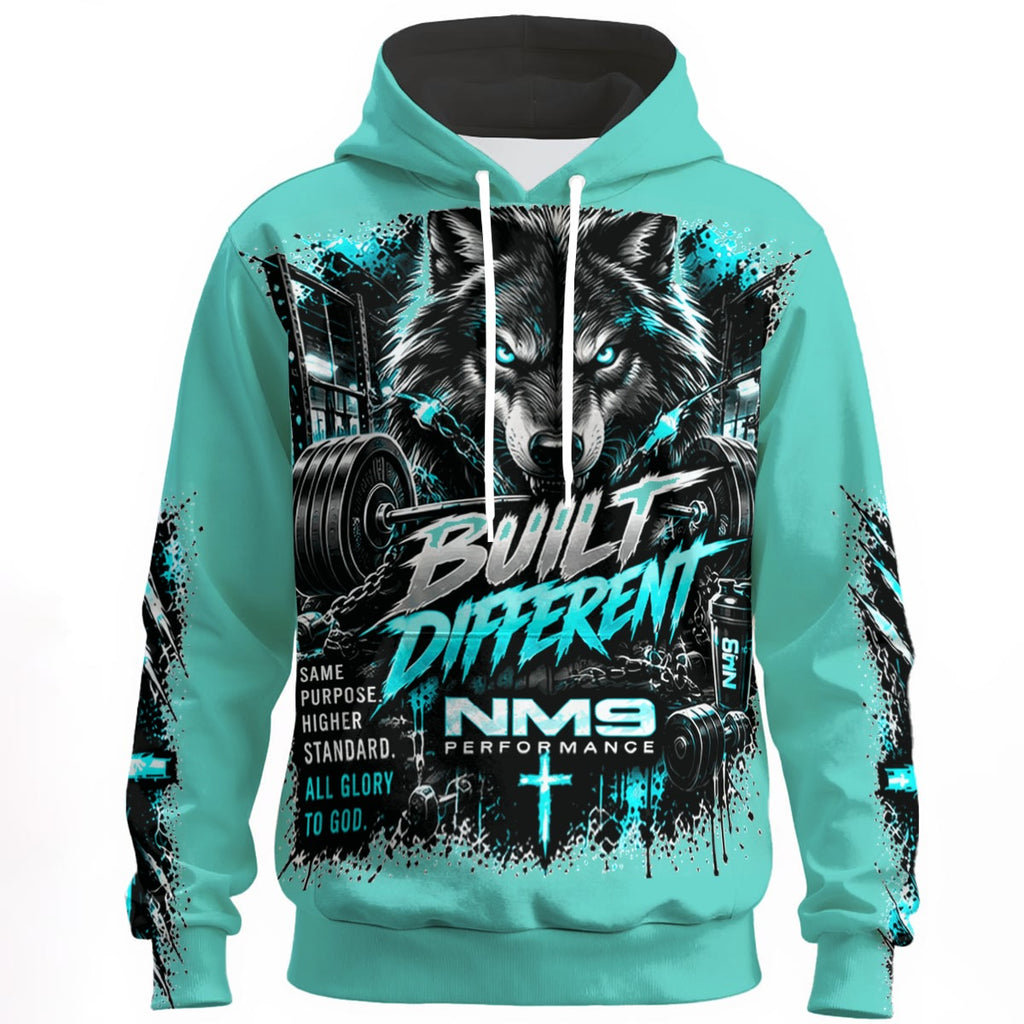 NM9 Ice Collection Hoodie | Built Different Leader Of The Pack | Ice Teal