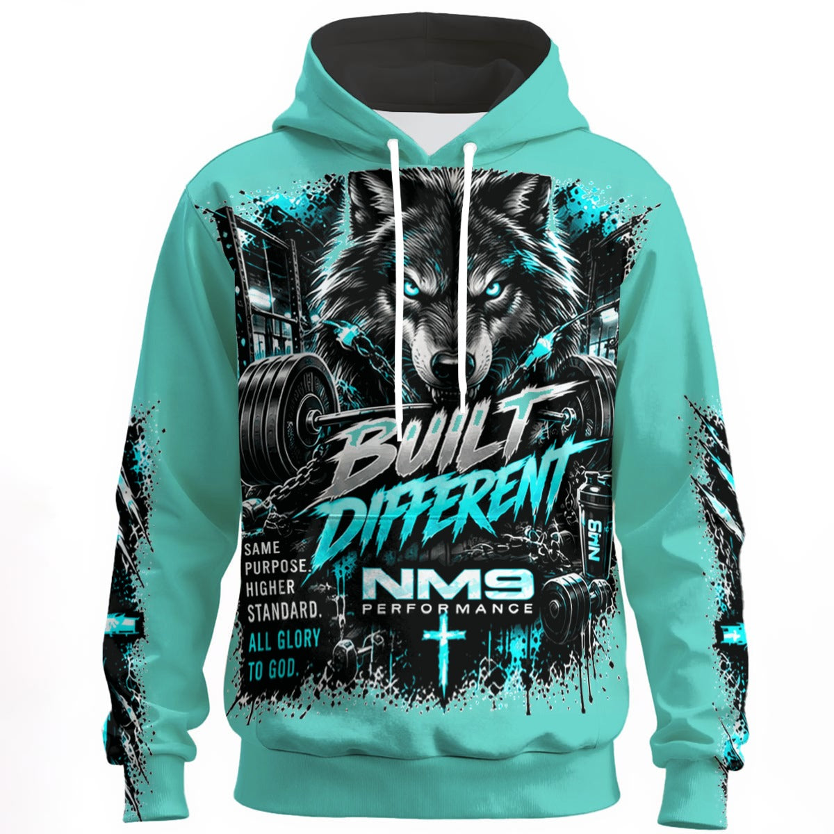 NM9 Ice Collection Hoodie | Built Different Leader Of The Pack | Ice Teal