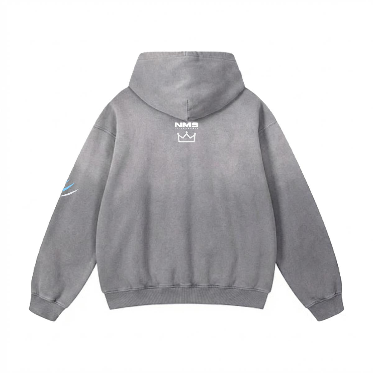 NM9 Heavyweight Hoodie | Hustle Over Talent | Charcoal / Ice Blue / Chrome