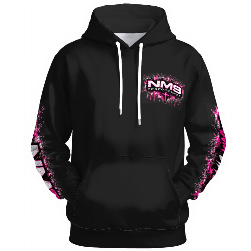 NM9 Pink Collection Hoodie | Built Different Chest | Black