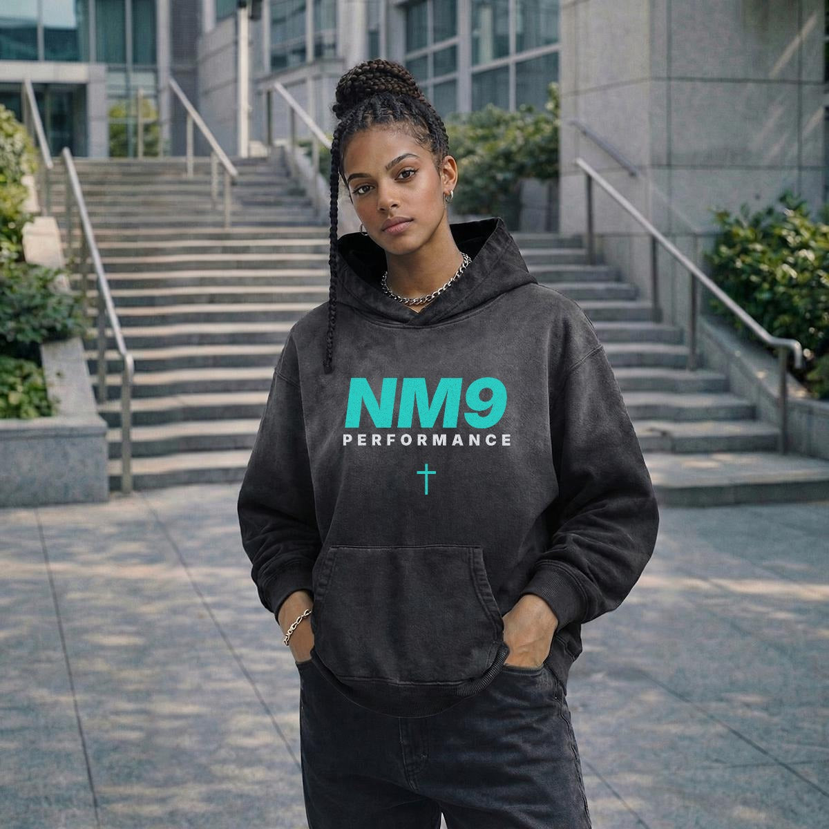 NM9 Ice Collection Heavyweight Hoodie | Signature | Black