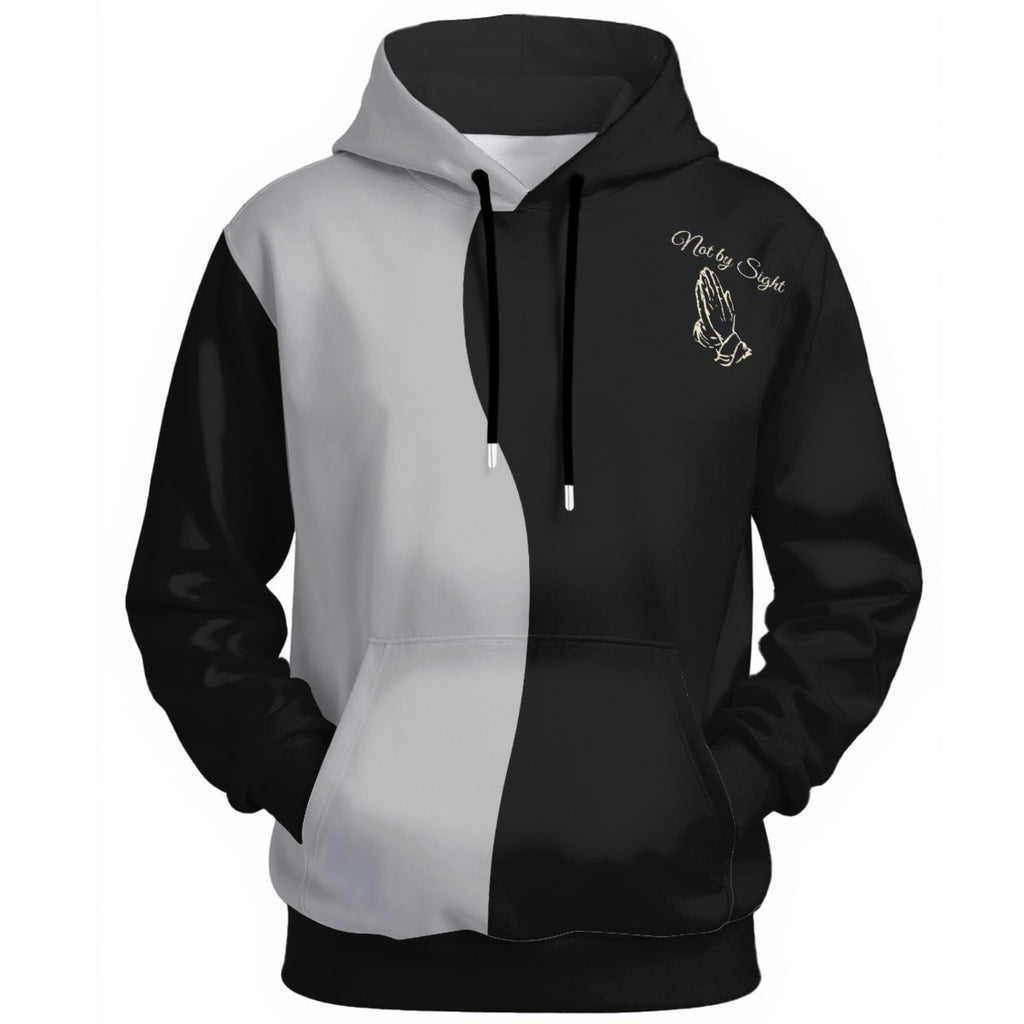 Not By Sight Two-Tone Wave Hoodie | Black/Grey