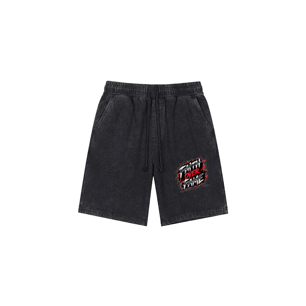 NM9 Executive Collection Heavyweight Sweat Shorts | Faith Over Fame | Black