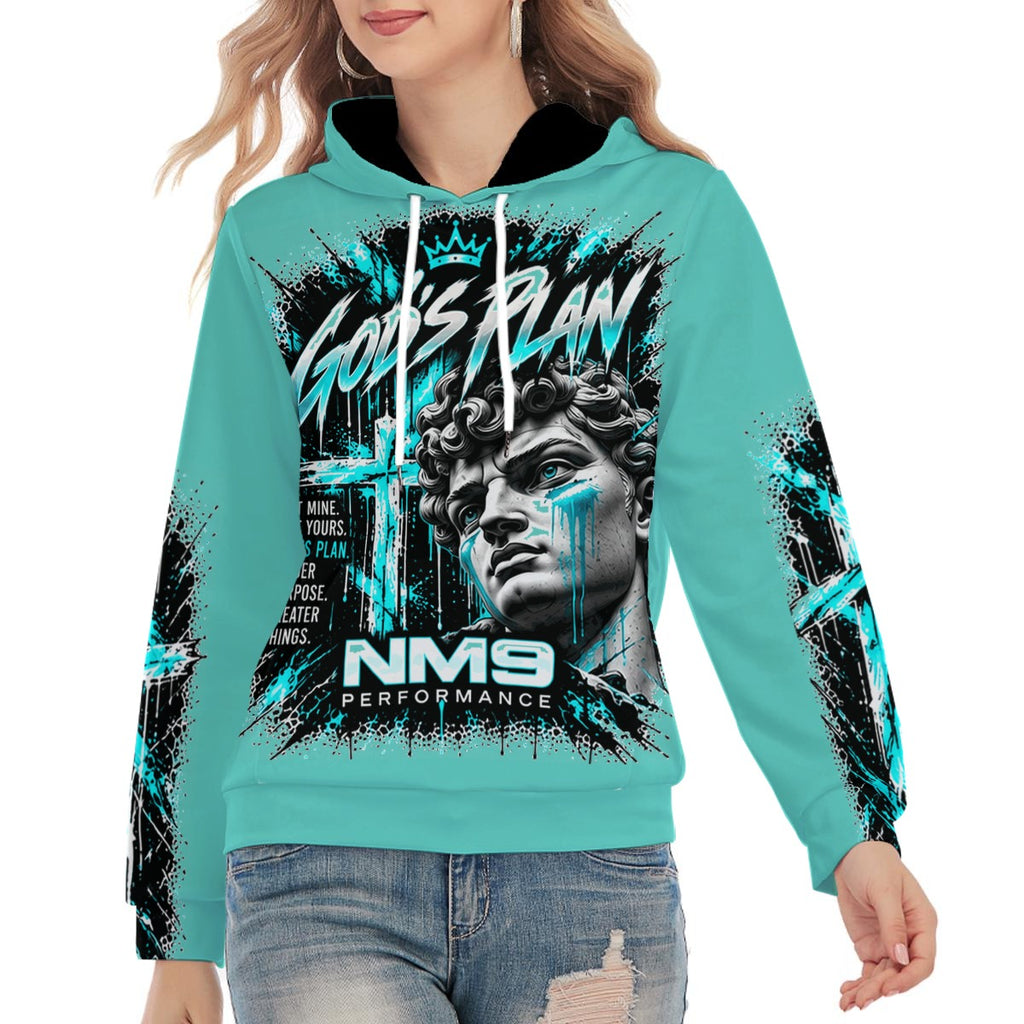 NM9 Ice Collection Hoodie | God's Plan Statue Edition | Ice Teal