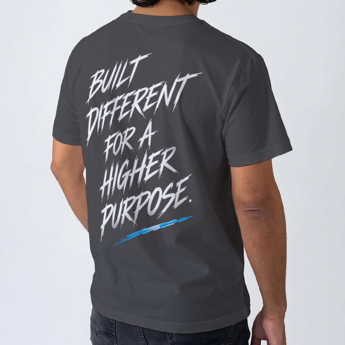 NM9 Signature Series Tee | Built Different For A Higher Purpose | Steel Gray
