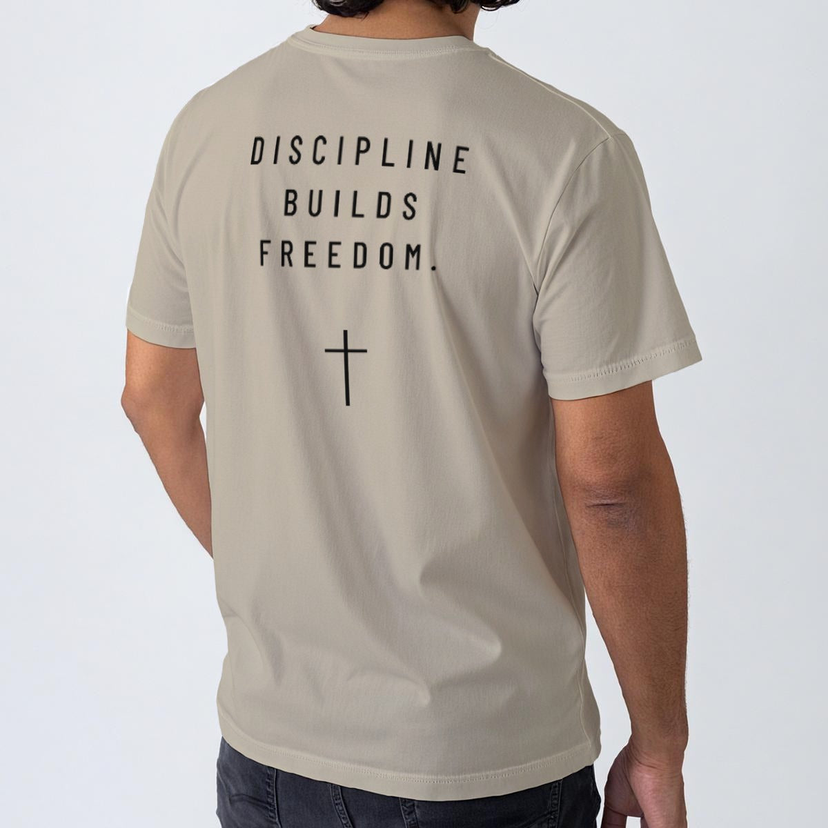 NM9 Standard Collection Tee | Discipline Builds Freedom | Sand