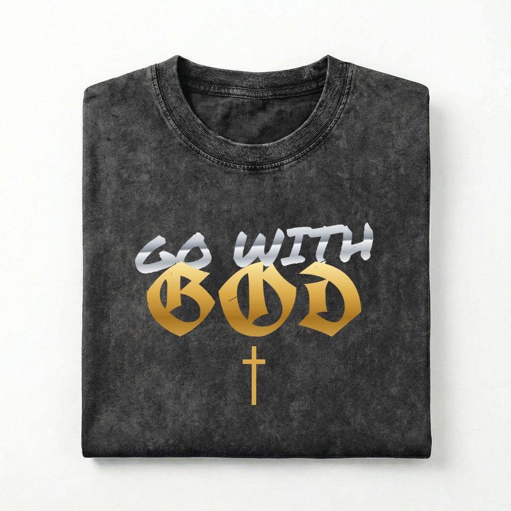 NM9 Heavyweight Tee | Go With God | Black / Gold