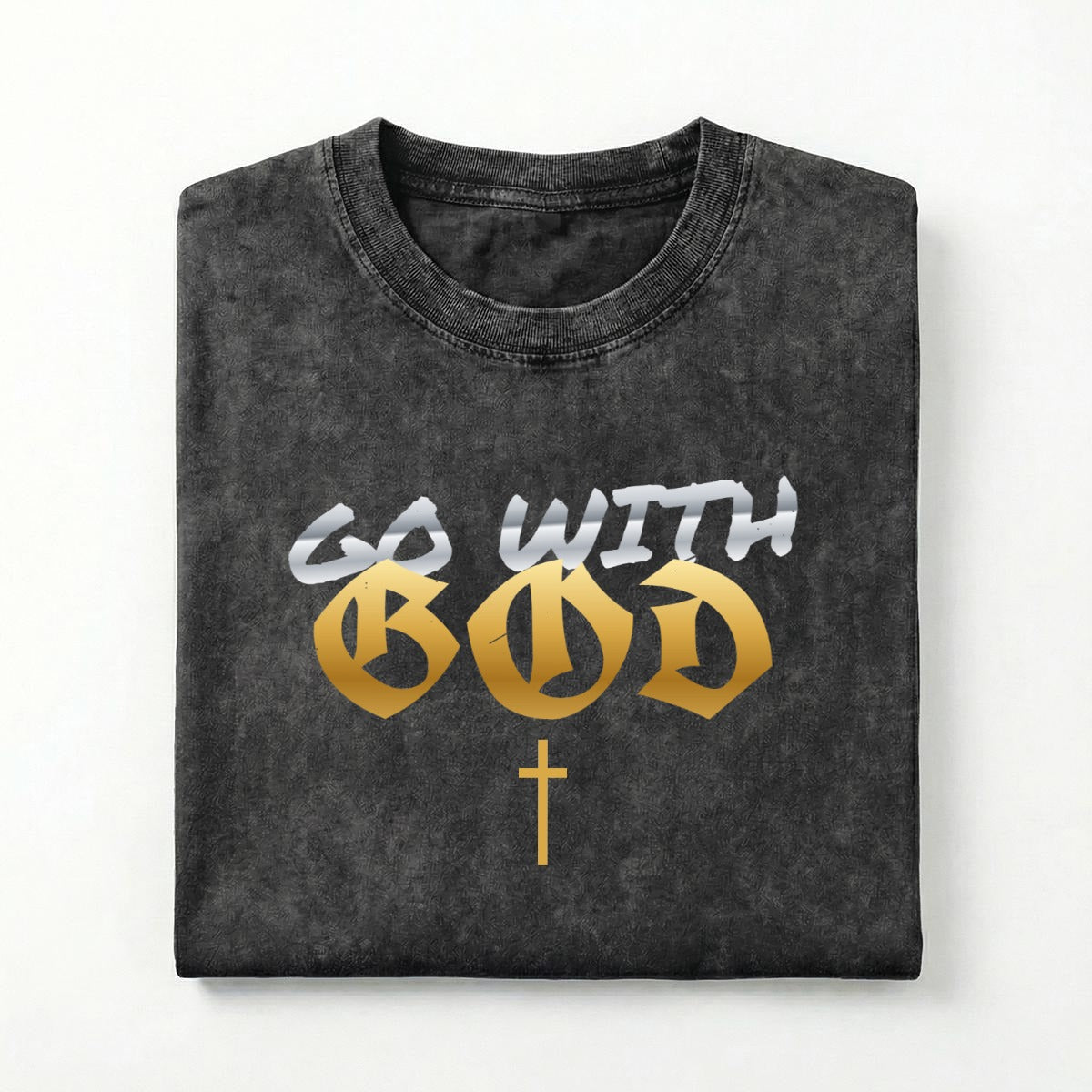NM9 Heavyweight Tee | Go With God | Black / Gold