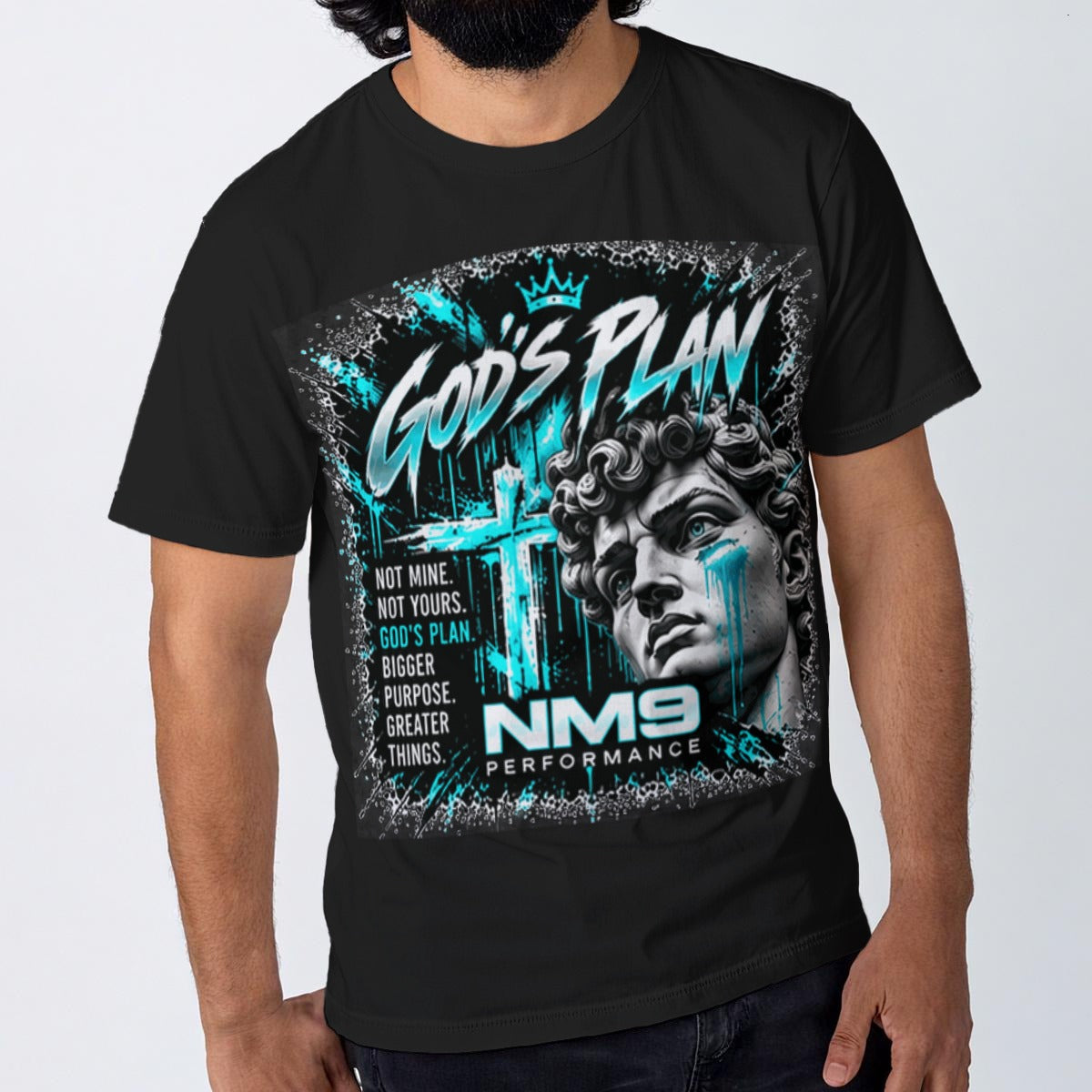 NM9 Ice Collection Tee | God's Plan Statue Edition | Black