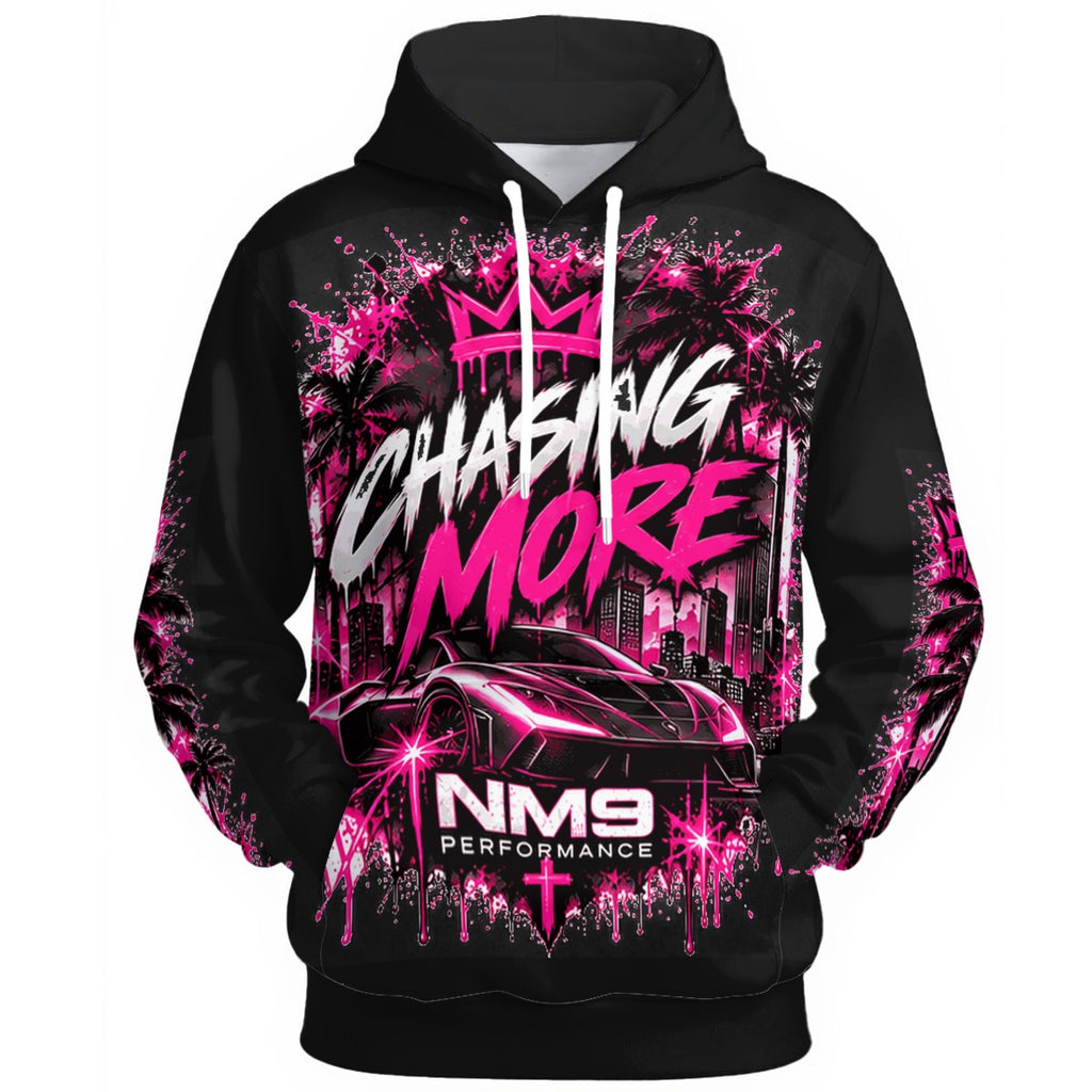 NM9 Pink Collection Hoodie | Chasing More Skyline | Black