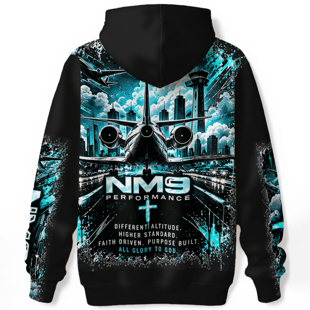 NM9 Ice Collection Hoodie | Jet Mentality Series Chest | Black