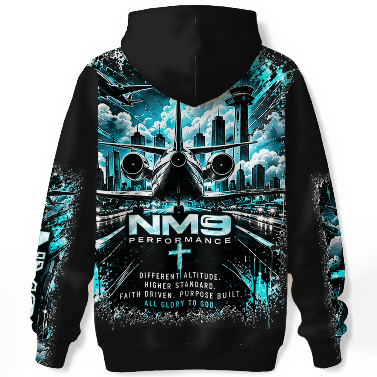 NM9 Ice Collection Hoodie | Jet Mentality Series Chest | Black