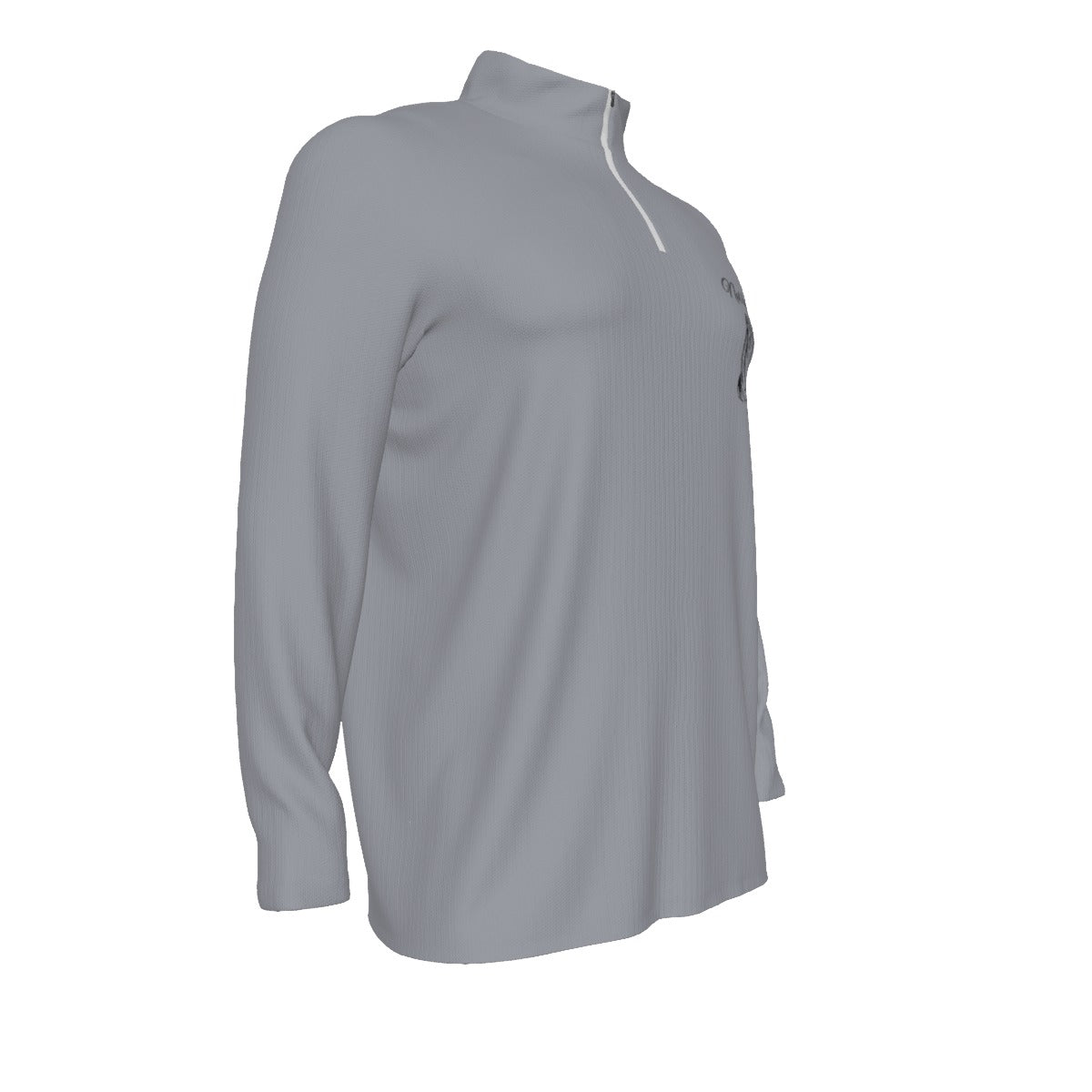 Not By Sight Quarter Zip | Script + Hands | Heather Grey