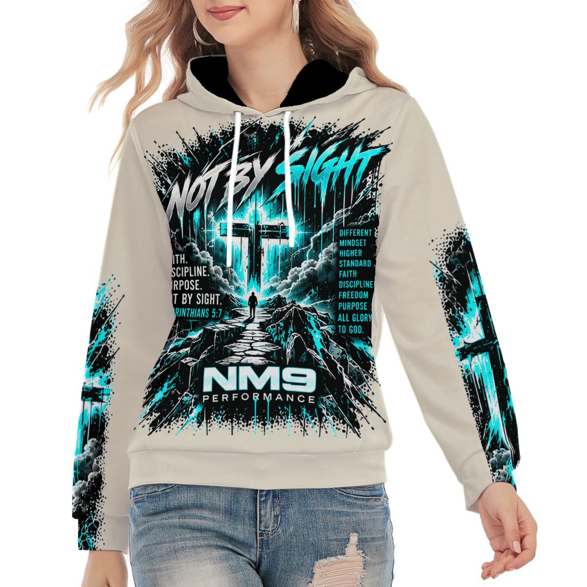 NM9 Ice Collection Hoodie | Not By Sight Series | Bone