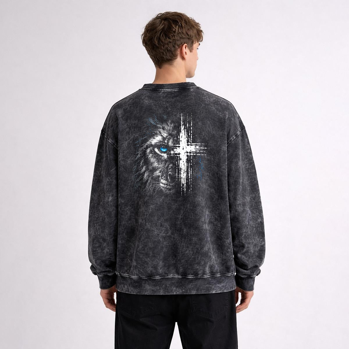 NM9 Signature Series Heavyweight Crewneck | Lion Of Judah | Black