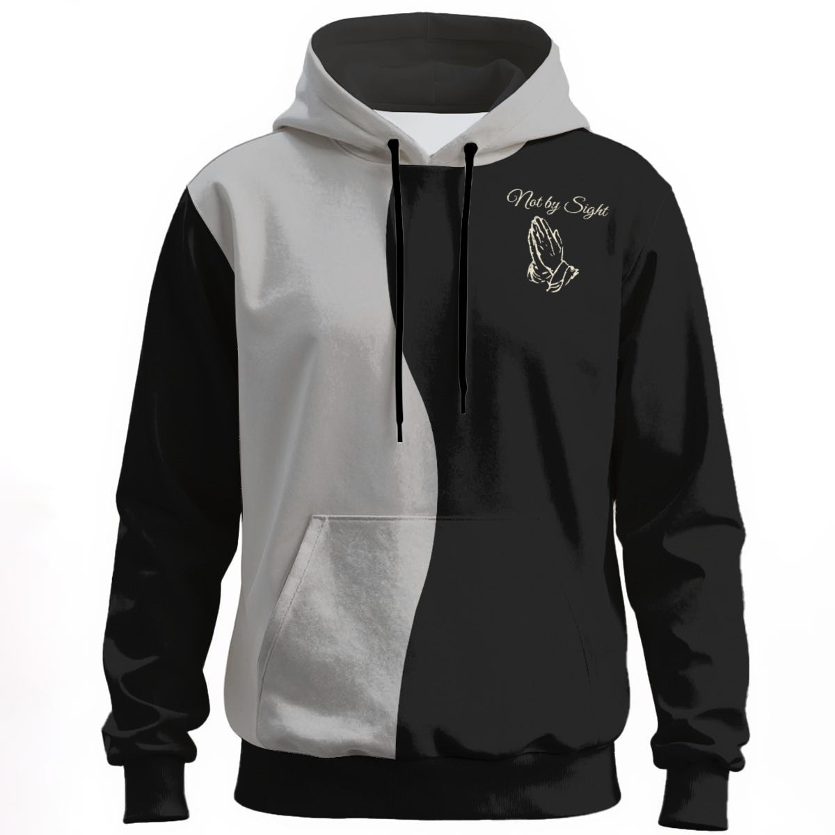 Not By Sight Two-Tone Wave Hoodie | Black/Grey