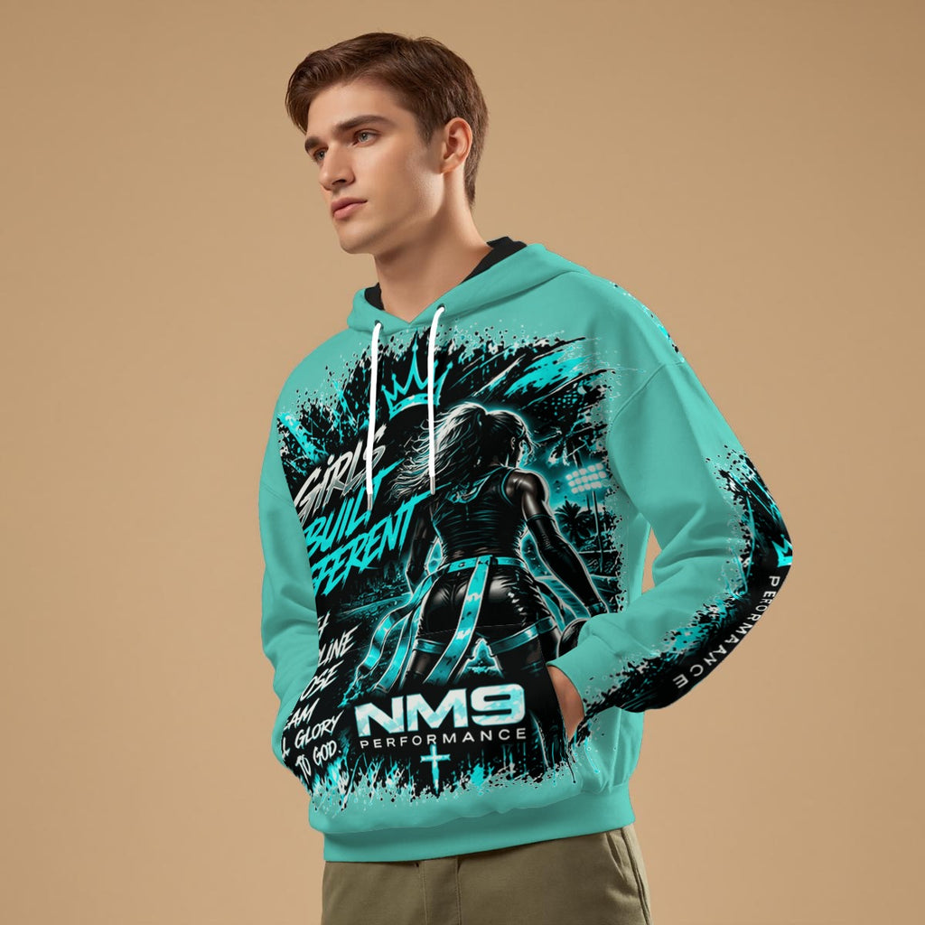 NM9 Ice Collection Hoodie | Girls Built Different | Ice Teal